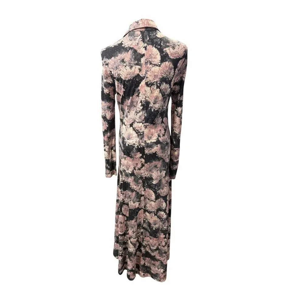 Tory Burch Printed Viscose Polo Dress Pale Pink Pixel Floral